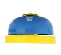 Akozon Pet Training Bell For Dogs And Cats Interactive Educational Bell Toy with Large Button Design For Potty Training & Plastic & Metal Construction Fade Resistant Print Pattern (Yellow background