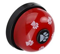 Akozon Pet Training Bell For Dogs And Cats Interactive Educational Bell Toy with Large Button Design For Potty Training & Plastic & Metal Construction Fade Resistant Print Pattern (Black bottom red
