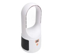 Akozon Portable Bladeless USB Desk Fan with 6 Speed Settings Quiet Cooling Fan with Power Display for Home, Bedroom, and Office (White)