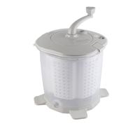 Akozon Portable Hand Crank Washing Machine Manual Non Electric Compact for Dorm Camping Travel Nordic Grey Fast 1200Rpm Detachable Basket