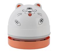 Akozon Portable Mini Desktop Vacuum Cleaner with Detachable Nozzle and Brush Cordless Table Dust Sweeper for Computers, Cars, and Small Spaces (Tiger)