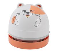 Akozon Portable Mini Desktop Vacuum Cleaner with Detachable Nozzle and Brush Cordless Table Dust Sweeper for Computers, Cars, and Small Spaces (Hamster)
