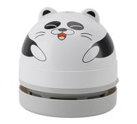 Akozon Portable Mini Desktop Vacuum Cleaner with Detachable Nozzle and Brush Cordless Table Dust Sweeper for Computers, Cars, and Small Spaces (Panda)