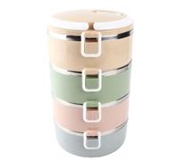 Akozon Portable Stainless Steel Lunch Box Container Bento Box Food Container 4 Layers 2800ml for Office School Picnic Travel Durable Eco Friendly Leak Proof Easy Carry Adjustable Size