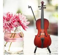 Akozon Premium Basswood 5.5-inch Miniature Cello Replica with Black Case | Musical Theme Ornaments | Expert-Made Craftsmanship | Music Room Decor | Gift Idea for Music Lovers