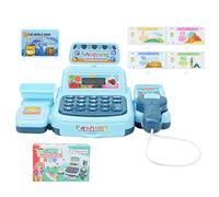 Akozon Pretend Play Cash Register Mini Supermarket Cash Register Ornaments for Role Play and Imaginative Fun (Blue)