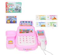 Akozon Pretend Play Cash Register Mini Supermarket Cash Register Ornaments for Role Play and Imaginative Fun (Roseate)