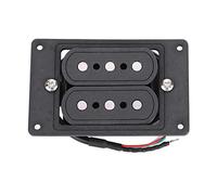 Akozon Prewired 3 String Humbucker Pickup With Input Jack For Cigar Box Guitar Black Vulcanized Fiber (vulcanized fiberblack)