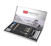 Akozon Professional 29pcs Charcoal Sketching Set - Essential Drawing Kit with Pencils, Erasers, and Accessories for Artists