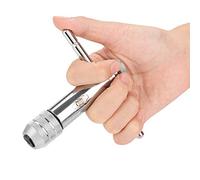 Akozon Professional Adjustable Ratchet Tap Wrench, M5-M12 T Bar Handle, Rust-Resistant Tool Steel Tap and Die Wrench Set (M5-M12)
