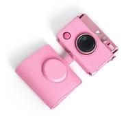 Akozon Protective Case Mini Camera Roseate Vintage PU Bag Strap for Travel