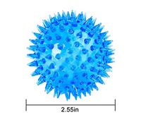 Akozon PVC LED Dog Ball - Light Up Flashing Spiky Toy for Puppies, Interactive Play, High Elasticity, Fun Chasing & Bouncing Activity Ball for Pets (a)