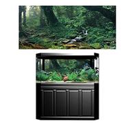 Akozon PVC Riverway Green Woods Aquarium Background Poster Sticker for Fish Tank Decoration - Self-Adhesive, & Realistic Design (91 * 50cm)