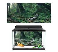 Akozon PVC Riverway Green Woods Aquarium Background Poster Sticker for Fish Tank Decoration - Self-Adhesive, & Realistic Design (122 * 46cm)