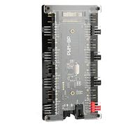 Akozon Pwm Argb Fan Hub Controller 2 In 1 with 21 Key Remote For Pc Cooling 8X 5V 3 Pin Argb & 8X 4 Pin Pwm Ports Motherboard Sync Powered Rgb Fan Distributor