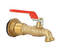 Akozon Rain Spigot 1/2 Inch Quarter Turn Ball Valve Faucet with Heavy Duty Brass Bulkhead for Wide Range Applications in Water Tanks, Bathtubs & Pools