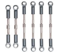 Akozon RC Metal Pull Rod Steering Servo Link Linkages Tie Rod for 144001 124018 124019 1/14 RC CarTitanium, Barra de Dirección Ajustable de Aleación Aluminio Servo Link (Ti Color)