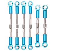 Akozon RC Metal Pull Rod Steering Servo Link Linkages Tie Rod for 144001 124018 124019 1/14 RC CarTitanium, Barra de Dirección Ajustable de Aleación Aluminio Servo Link (Blue)