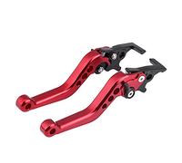 Akozon red 125 Brake Lever + Clutch 1 Pair Universal Dual Disc Aluminum Motorcycle Levers Brake Lever Brake Handle (Red) Replacement Accessory