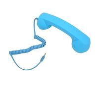 Akozon Retro 3.5mm Plug Wired Cell Phone Handset Receiver - Radiation Proof Telephone Handset for Smartphones & Computers with Adjustable Volume and 9ft Coiled Cord (Sky Blue)