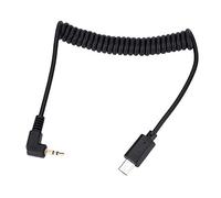 Akozon RM VPR1 S2 Shutter Cable for A7III A9 A99 A7 A6500 Convenient Remote Trigger Connection Spiral Coiled Cord 0.5m Stretchable Black (3.5mm-S2#02)