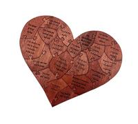 Akozon Romantic Wooden Heart Puzzle for Valentine's Day - Engaging Love-Filled Heart Shaped Puzzle with Message Pieces & Storage Box for Weddings & Anniversaries