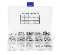 Akozon Round Solid Rivets Assortment Set of Head Knurled Shank 250pcs M2-M5 of Stainless Steel material
