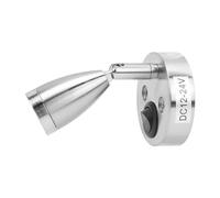 Akozon RV 12V 24V Polished LED Reading Light Berth Boat Marine Lights Truck Ship Trailer (Silver)