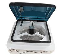 Akozon RV Roof Vent Fan 12V 360x360mm 10 Blades Dual Mode Air Inlet Outlet 4 LED Light Ceiling Ventilation Fan for Camper Van Trailer