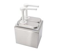 Akozon Sauce Dispenser Plastic and Stainless Steel Condiment Pump Station, Kitchen Home Sauce Dispenser Pump, Syrup Pump Dispenser for Ketchup, Mustard, Honey, and More (1L