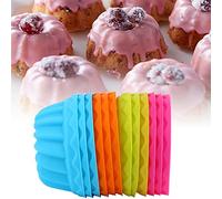 Akozon Silicone Baking Cups,12Pcs Pumpkin Silicone Cupcake Baking Cups Nonstick Pastry Muffin S