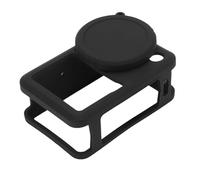 Akozon Silicone Protective Case Action 6 Sports Camera Drop Proof Protective Sleeve Soft Skin Cover Lens Cap with Lanyard Suitable for Outdoor Activities (Black)