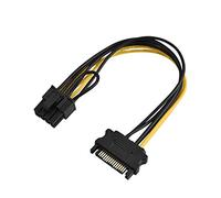 Akozon Single SATA Cable, 15 Pin Single SATA Male To 8 Power Express Power Supply Adapter Cable 0.2m Able To Video Female PCI-E PCI (Single SATA 0.2m)