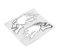 Akozon skull stickers + sticker, 2pcs 3d head auto motorcycle car decor decal, autocollant chrome moto and decals autocolant tank badge shark for a motorc for qiilu 3d motorbike stickers
