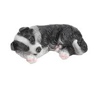Akozon Sleeping Border Collie Dog Figurine - Resin Craft Pet Model, Cute Deco Piece for Dog Lovers, Home or Office Decor