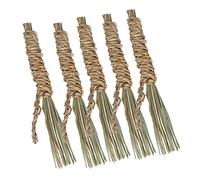 Akozon Small Animal Chew Toys - Sea Grass Chew Sticks for Parrots, Hamsters, Rabbits - 5 Pack - Small and Large Water Grass Twists for Dental Health and Playtime (Large aquatic