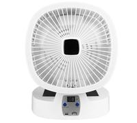 Akozon Solar Desk Fan with 10000mAh Rechargeable Battery 5 Speed Adjustable and 3 Light Modes Portable Folding Fan with Remote Control for Cam, Outdoor Activities, and Home Use