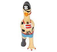 Akozon Squeaky Chicken Dog Safe Bite Resistant Elastic Teeth Grinding Hand Painted Funny Interactive Squeaky Dog Pirate Chicken Squeaky Chicken Dog (Pirate Chicken)
