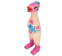 Akozon Squeaky Chicken Dog Safe Bite Resistant Elastic Teeth Grinding Hand Painted Funny Interactive Squeaky Dog Pirate Chicken Squeaky Chicken Dog (OK Chicken)