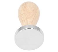 Akozon Stainless Steel Coffee Tamper with Wood Handle - Flat Base Coffee Press - Tamper Tool for Perfectly Dosed Coffee Grounds (49mm)