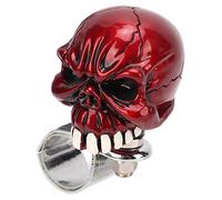 Akozon Steering Wheel Knob, 3cm/1.3in Car Steering Wheel Spinner Knob Skull Shape Universal Power Handle for Cars Trucks Tractors Boats(Red)
