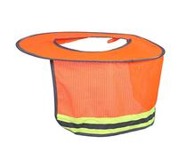 Akozon Summer Outdoor Sunscreen Breathable Helmet Shade Neck with Reflective Strip for Safety Helmets - Orange