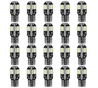 Akozon T10 LED Wedge Light Bulb 20pcs 8 LED 12V 6000K White | PVC Housing, Auto Replacement, Turn Signal, Parking, Side Marker, 194 168 W5W Canbus Fitment, Car Accessory