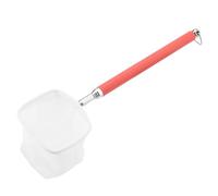 Akozon Telescopic Fish Skimming Net Aquarium - Extendable Fishing Net Kids & Adults - Red Round (round mouth)