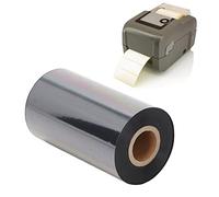 Akozon Thermal Transfer Label Ribbon, 4.33x11.81In Black Resin Enhanced Wax Barcode Ribbon Sticker Barcode Printing Accessory Part for Printers (110mm*300m)