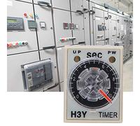 Akozon Time Relay H3Y 2 8 Pin Adjustable Timer High Accuracy For Home Appliances And Electrical Supplies 0 10S, Multifunctional Accessory For Home Use (24VDC)