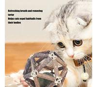 Akozon Title: Catnip Wooden Ball with Silvervine Stick - Chew Toy for Cats & Kittens, Teeth Grinding, Appetite Booster, Hairball Control