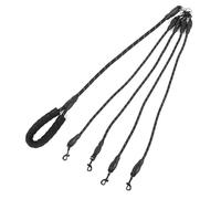 Akozon Title: Pet Dog Wear Resistant 4-Ways Traction Rope for Outdoor Walking - Comfortable Foam Handle & Sturdy Nylon Material, Ideal for Small Dogs & Cats (4 Heads)