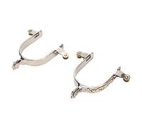 Akozon Title: Stainless Steel Western Horse Spurs with Rotatable Gear for Equestrian - Ideal for Men & Women Horse Boot Spurs