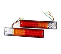 Akozon Trailer Tail Light, 2 Pcs 12-24V Universal Car 20LED Tail Light Reversing Light Turn Fit For Truck Trailer Caravan (12V)